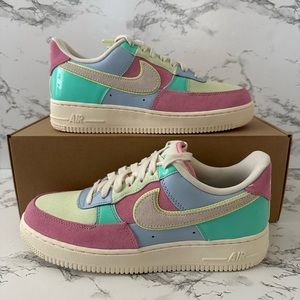 Nike Air Force 1 Patchwork Easter Athletic Shoes AH8462-400 Size 7